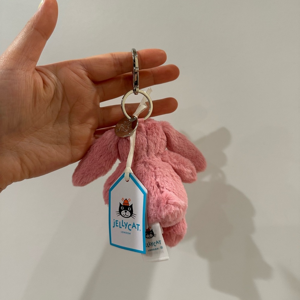 Jellycat Pink Bunny Bag Charm NWT HTF - Picture 2 of 4